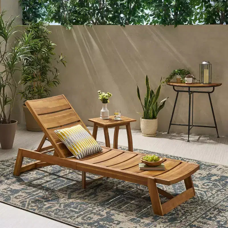 Mahalo set van 2 ligstoelen van acaciahout - Christopher Knight Home