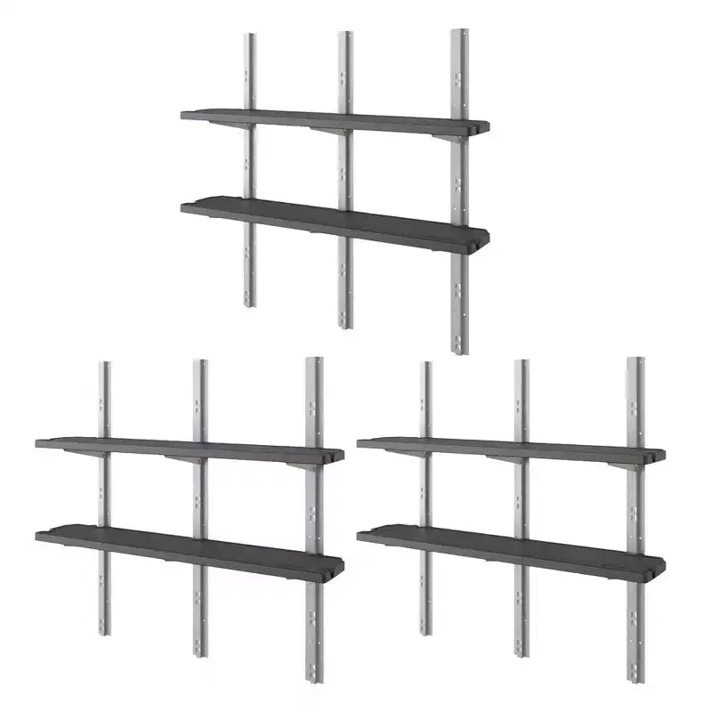 Kit a 6 ripiani per capanno verticale Suncast, salvaspazio, da parete, per esterni, nero