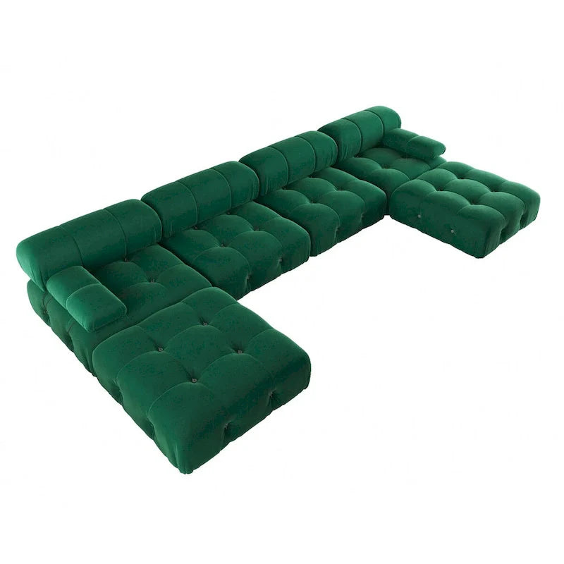 Canapé modulaire convertible de 138, canapé minimaliste en velours en U