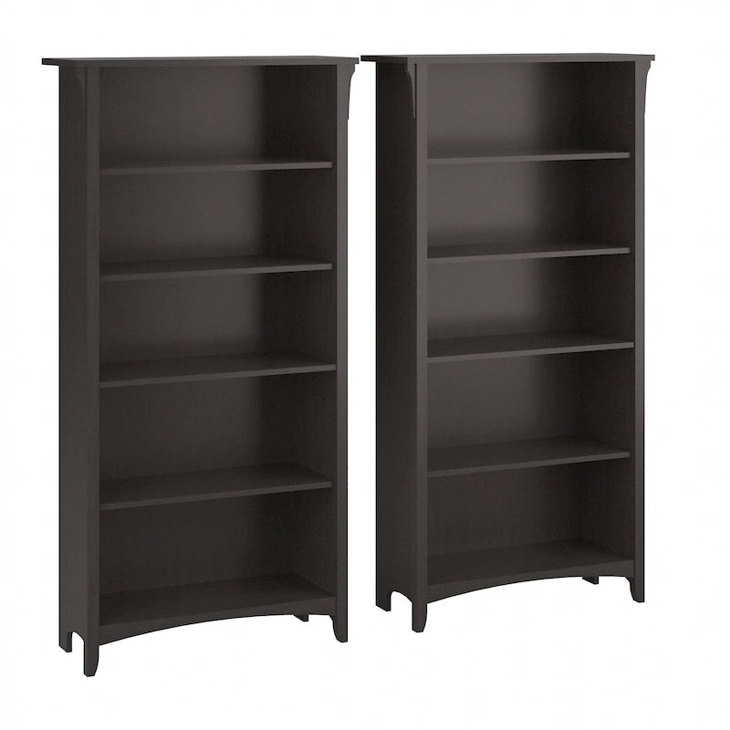 Hoge Salinas-boekenkast met 5 planken (set van 2) van Bush Furniture