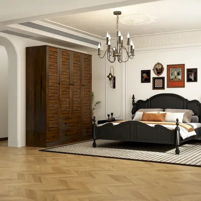 Kleiderschrank für Schlafzimmer mit Kleiderstange und Schublade