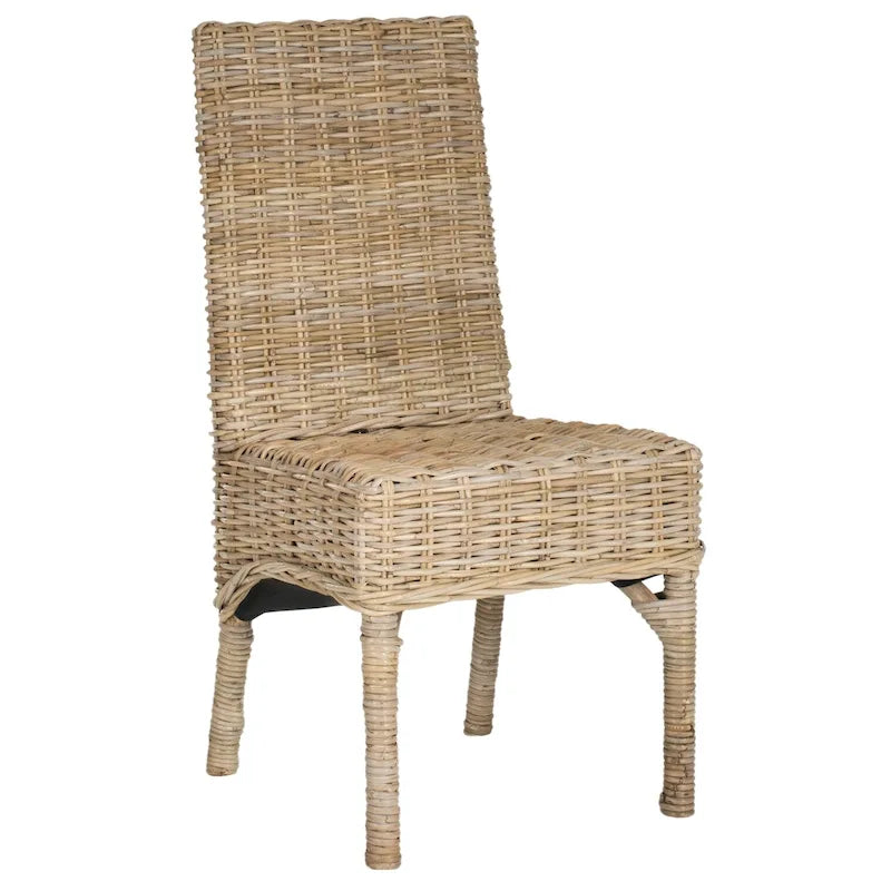 SAFAVIEH Karyl Esszimmerstuhl aus unbehandeltem Natur-Rattan (2er-Set) - 18.5 x 18.5 x 38.1 - 19Wx19Dx38H