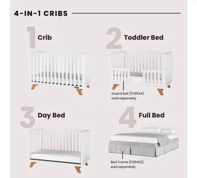 Child Craft SOHO 2-teiliges Babyzimmer-Set, mit 4-in-1-Gitterbett und Kommode mit 3 Schubladen