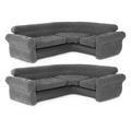Intex aufblasbares Loungesofa in L-Form mit Getränkehaltern, grau (2er-Pack) - 26
