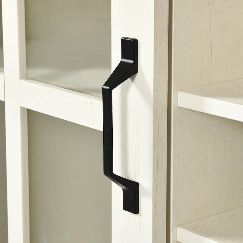 Credenza buffet con ante scorrevoli stile fienile da 53, portabottiglie e mobile contenitore per cucina