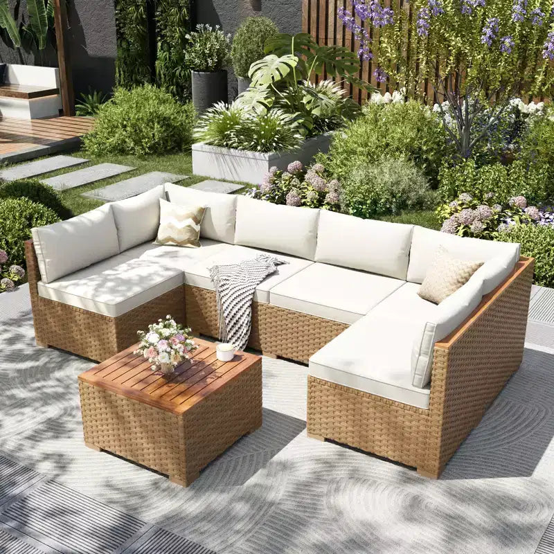 Set da giardino componibile da esterno in rattan intrecciato Captiva Designs
