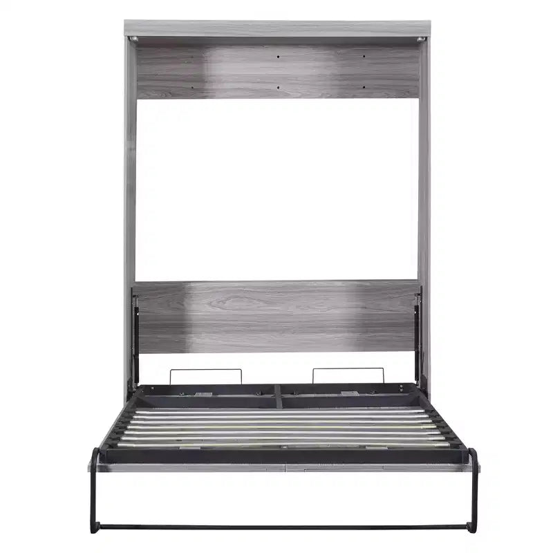 Lit escamotable mural double/simple, armoire-lit en bois, gris