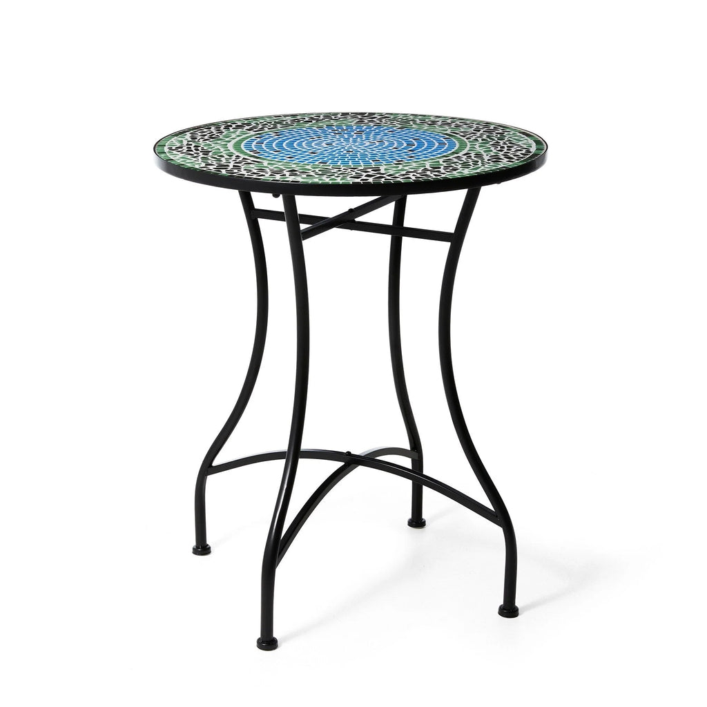 Glitzhome Outdoor Metal Folding Bistro Set 3PCS Patio Table Chairs