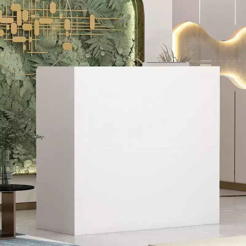 Empfangstresen in L-Form von Famapy, multifunktionaler Begrüßungstresen und Arbeitsplatz