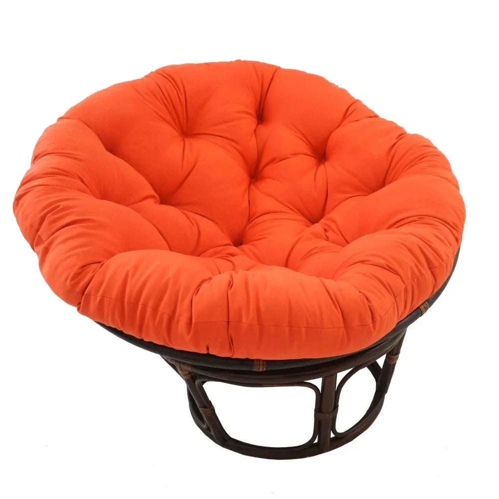 Fauteuil papasan Bali en rotin de 42 pouces avec coussin en sergé