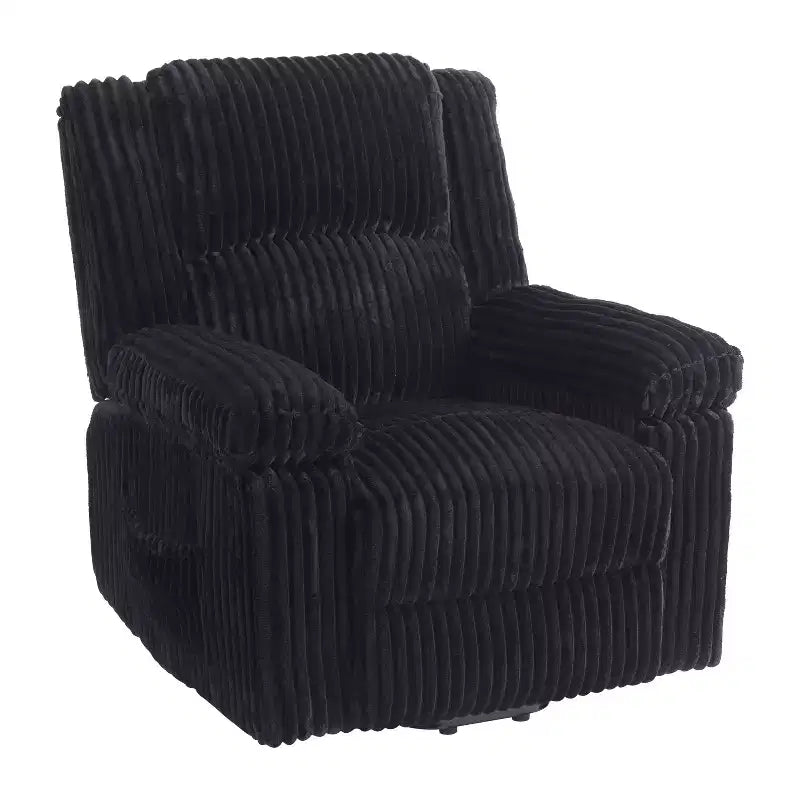 Relaxsessel aus Cord, manuell verstellbares Sofa mit Griff, Armlehnen mit Polsterauflage, dicke Polsterung, Seitentasche, Wohnzimmer, Schlafzimmer, Heimkino, Dunkelgrau