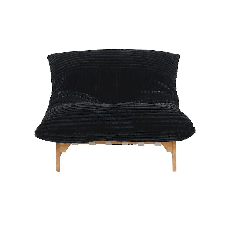 Fauteuil poire d’appoint grand format en peluche, avec structure en bois massif, confortable et garni de duvet