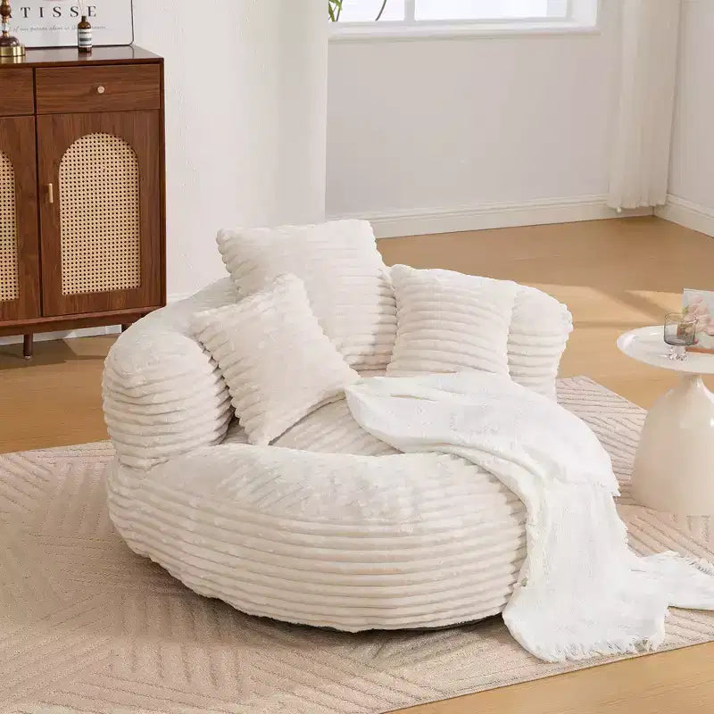 Sitzsacksofa für Erwachsene und Kinder, übergroßer Cord-Sitzsack mit 3 Kissen und Armlehnen für Wohnzimmer und Schlafzimmer - ModernLuxe
