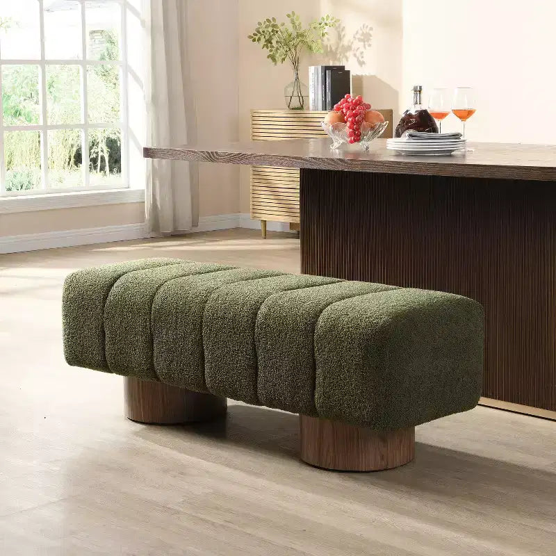 Banc de salle à manger contemporain multifonctionnel en chenille rembourrée Christopher Knight Home Gale 50