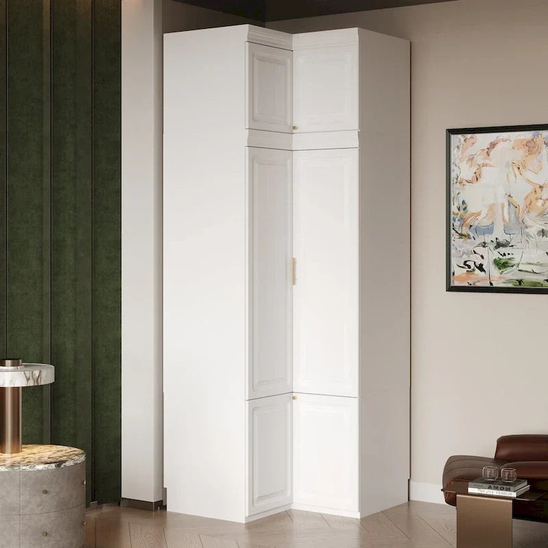 93.9H/74.2H Kleiderschrank, Garderobenschrank mit Kleiderstange, Schubladen und Stauraum