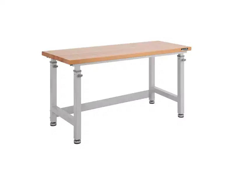 Établi robuste à hauteur réglable de 60 avec plateau en bois