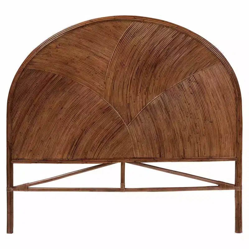 bali & pari Seana vrijstaand hoofdbord van rotan voor queensize bed, donkerbruin: geen montage, MDF-frame, plaatselijk reinigen