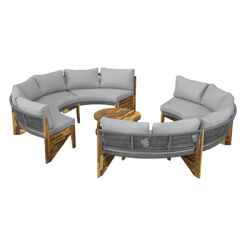 Gartensitzgruppe für 6 Personen mit Polstern und 1Couchtisch