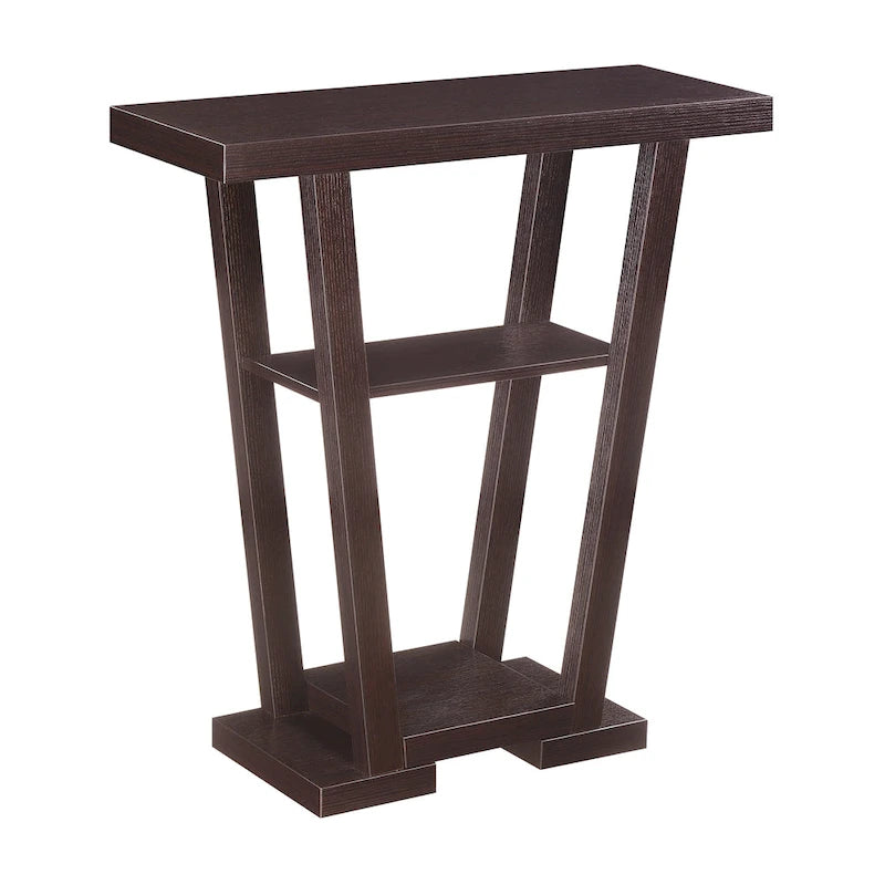 Newport V-consoletafel met planken van Convenience Concepts