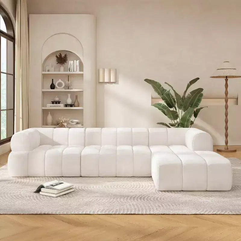 Divano componibile moderno Christopher Knight Home Keri 122 a L in schiuma ad alta densità con schienale basso