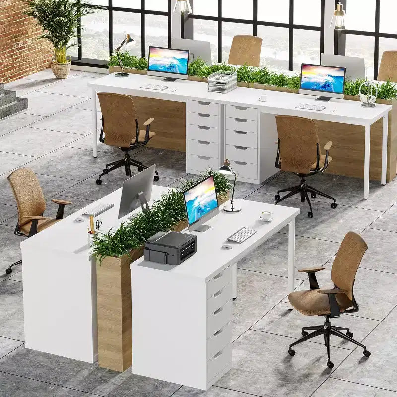 Bureau d’ordinateur Lantine avec 5 tiroirs, bureau moderne et sobre de 47 pouces pour le télétravail, les études et l’écriture, idéal pour les petits espaces