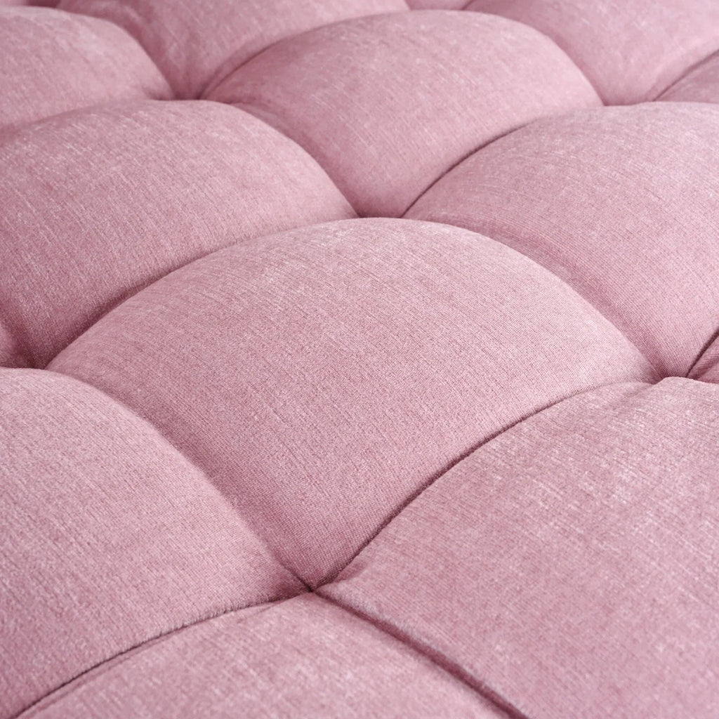 Chaiselongue-Schlafsofa aus Chenille, gepolstertes Sofa mit gesteppter Rückenlehne und 2 abnehmbaren Kissen für das Wohnzimmer