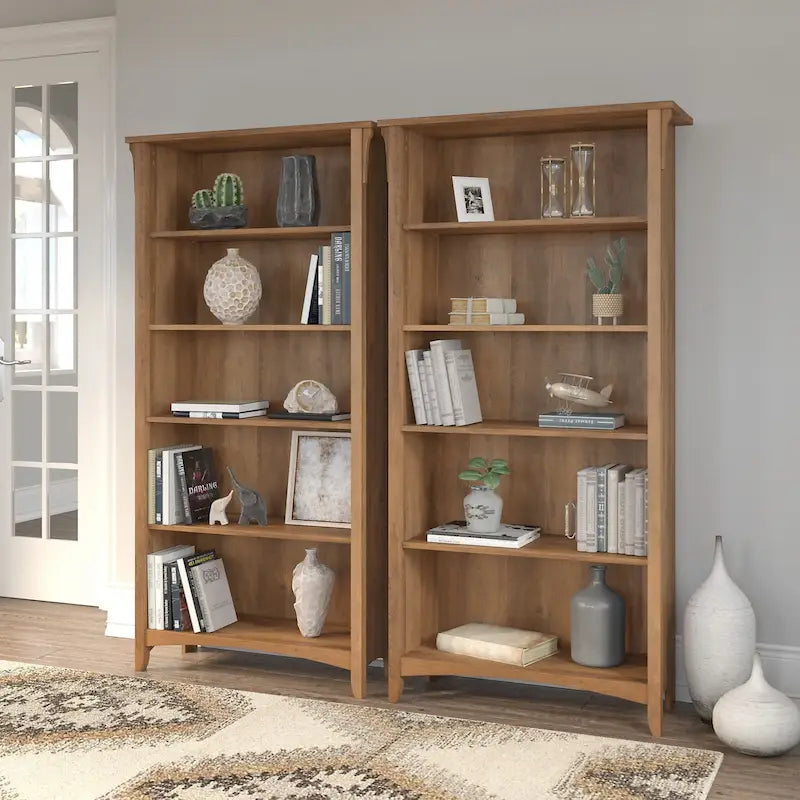 Hoge Salinas-boekenkast met 5 planken (set van 2) van Bush Furniture