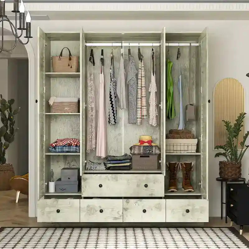 Kleiderschrank für Schlafzimmer mit Kleiderstange und Schublade