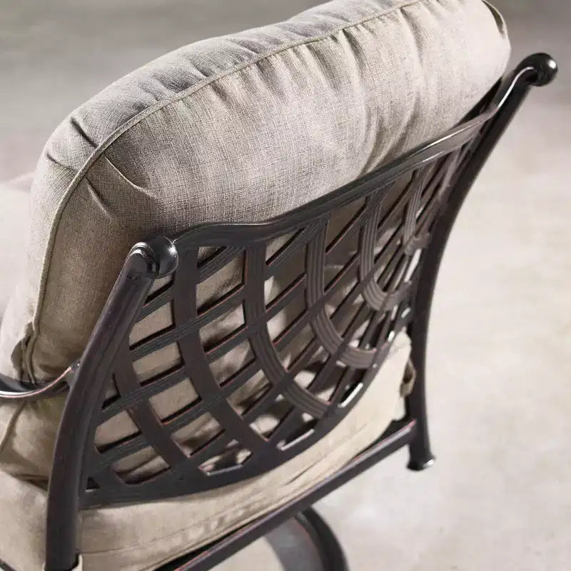 Lot de 2 fauteuils pivotants à bascule en aluminium pour l’extérieur, à assise profonde : résistants aux intempéries, protégés contre les UV - Oakland Living