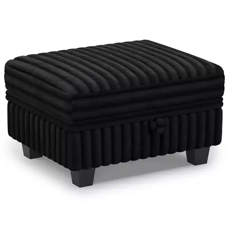 Belffin-Polsterhocker aus Cord mit Stauraum für modulares Ecksofa