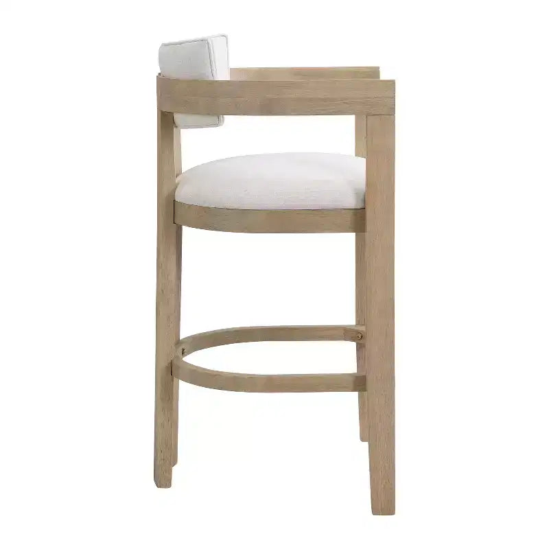 Tabouret de bar rembourré en hévéa Christopher Knight Home Peyton avec dossier ouvert incurvé (lot de 2)