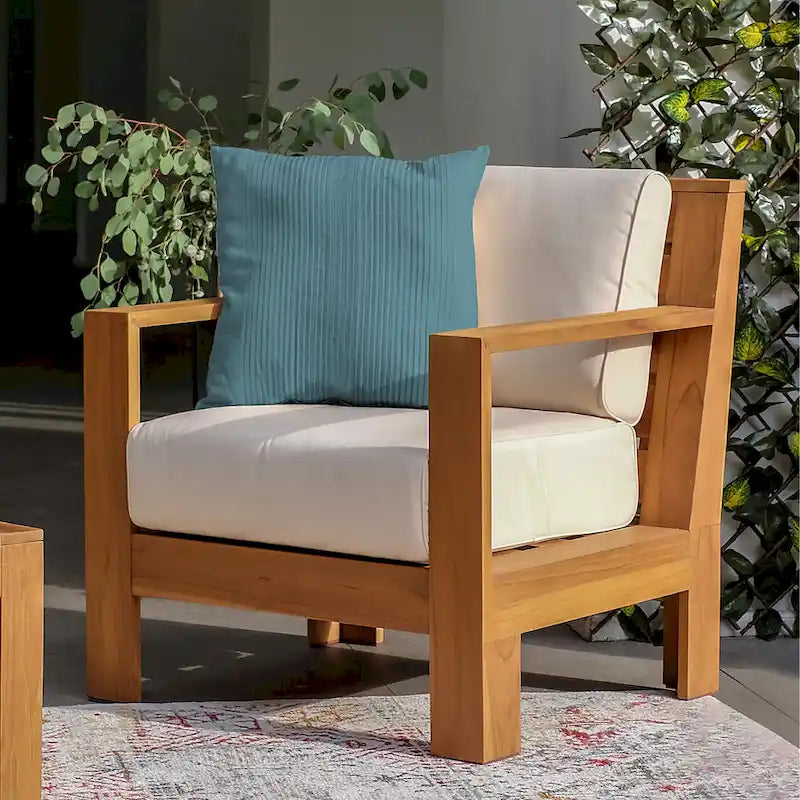 Cambridge Casual Logan 5-teiliges Teakholz-Set für die Terrasse mit Sunbrella-Kissen