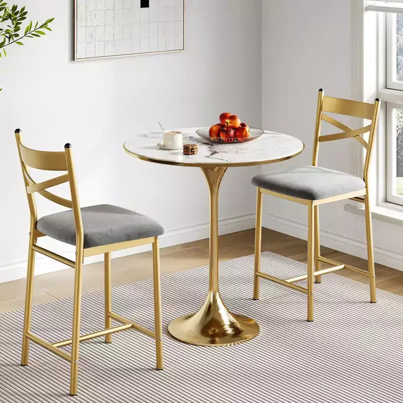 Barhocker, 4er-Set, Barstühle mit PU-Polsterung, Kücheninselstühle mit X-förmiger Rückenlehne und Metallfußstütze, schwarze Stühle in Thekenhöhe