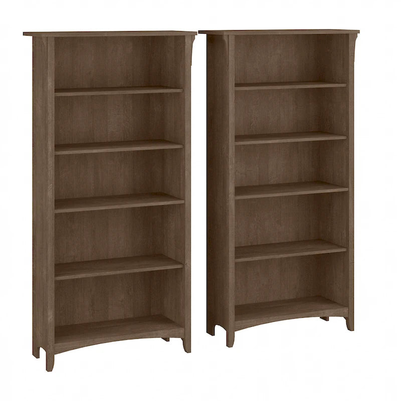 Hoge Salinas-boekenkast met 5 planken (set van 2) van Bush Furniture