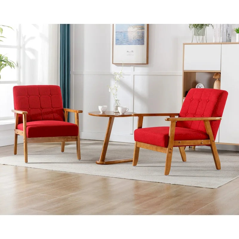 Set van 2 accentstoelen met bijzettafel, fauteuils voor woonkamer, slaapkamer of kantoor - 30.71H*25.39W *27.95D