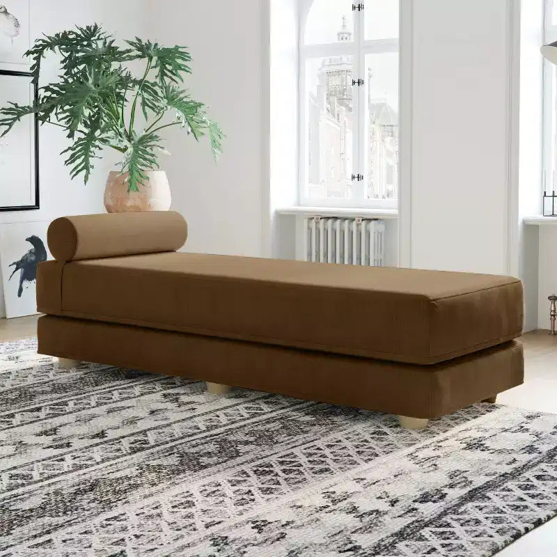 Tagesbett / ausziehbares Schlafsofa in Queen-Size - Microvelvet