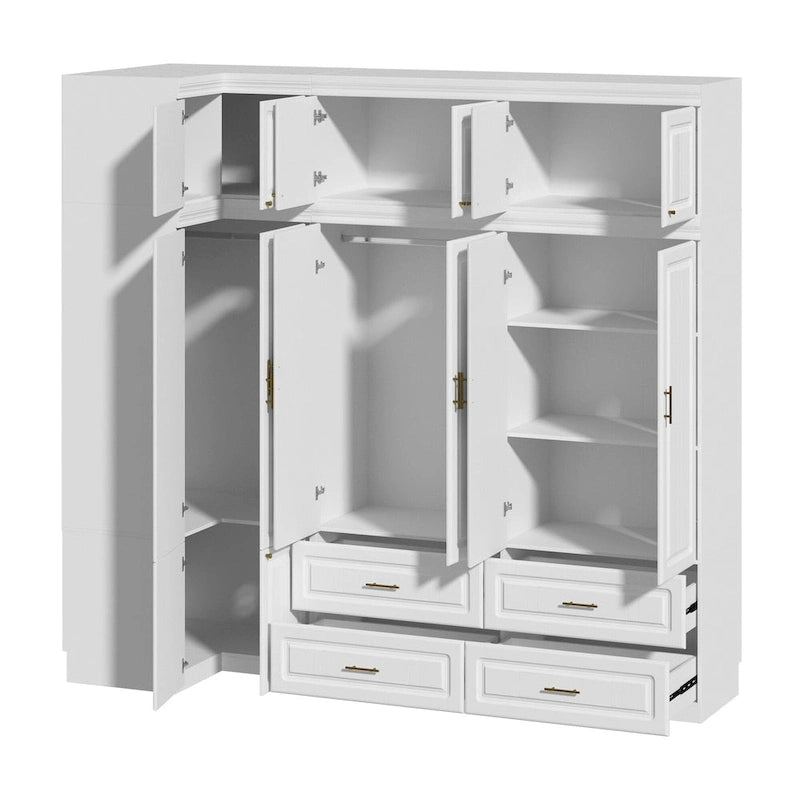 Kleiderschrank mit Kleiderstange und 4 Schubladen, viel Stauraum