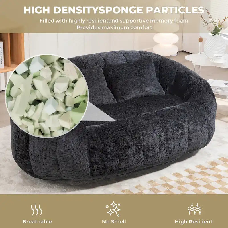 GDFStudio - Divano relax a 2 posti Laurel in ciniglia con schiuma ad alta densità e comfort extra