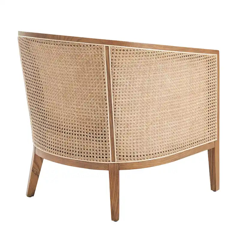 Tillman linnen fauteuil met rotan