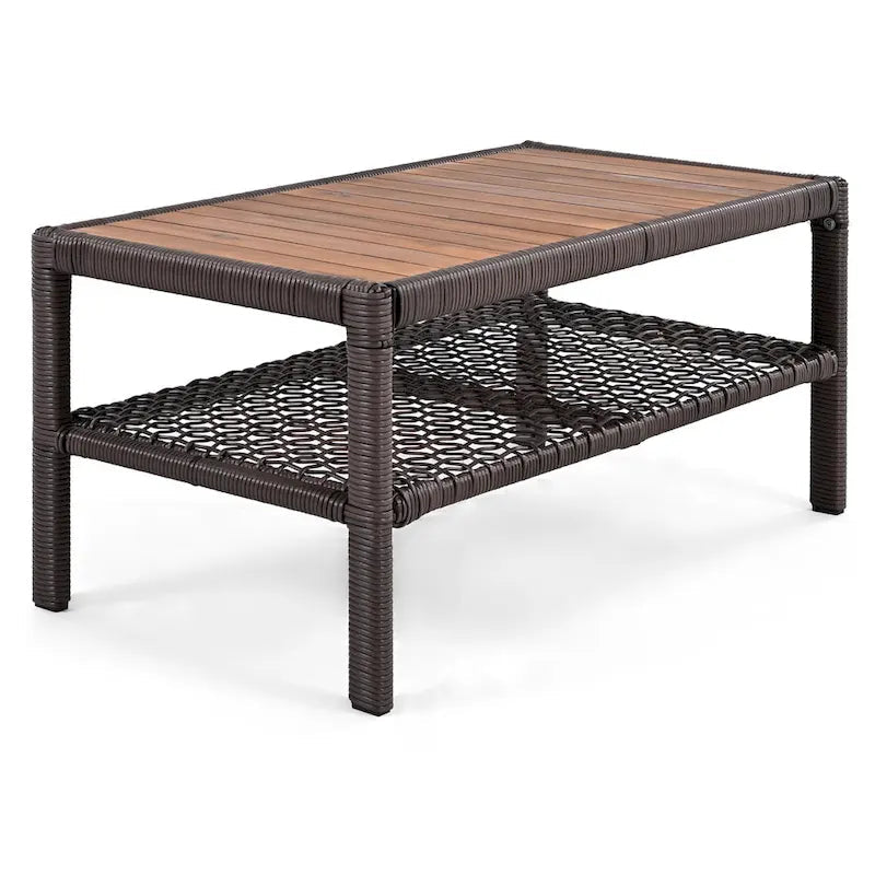 4-delige loungeset van rotan voor buiten met draaibare stoelen en salontafel