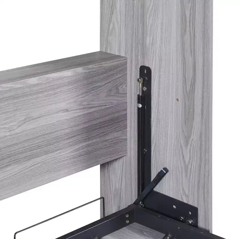 Lit escamotable mural double/simple, armoire-lit en bois, gris