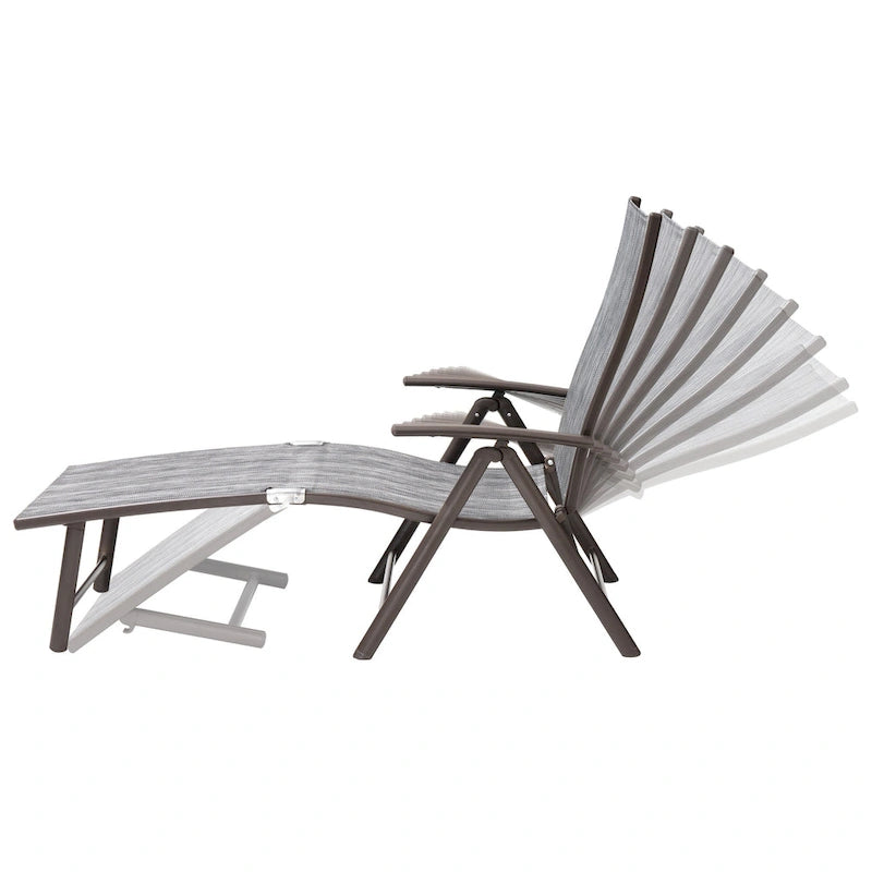 Pellebant 2er-Set verstellbare Gartenliegen aus Aluminium - N/A