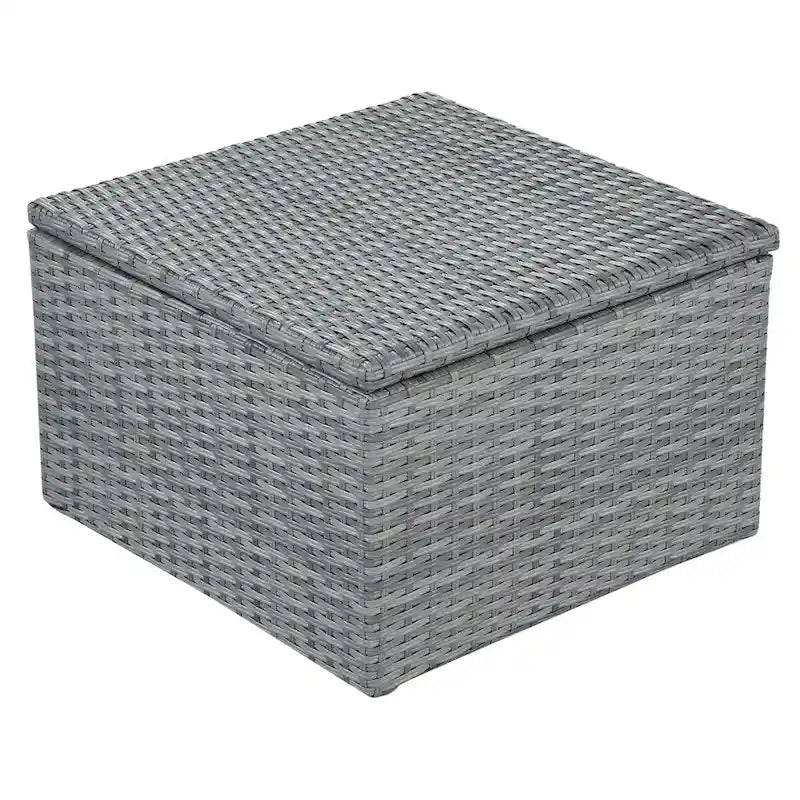 Graues Outdoor-Daybed aus Rattan mit Kissen und ausziehbarem Sonnendach