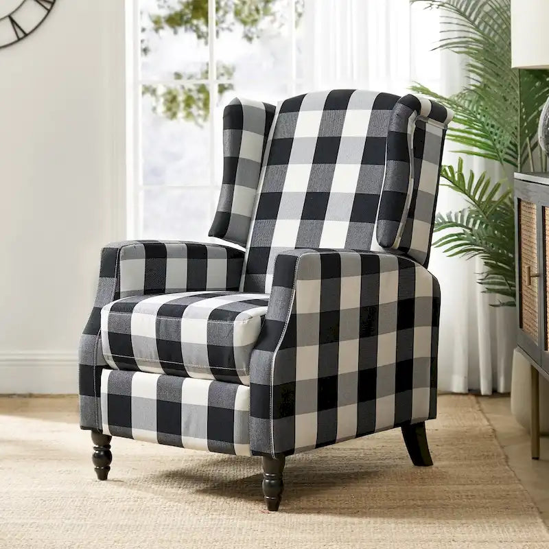 Handmatige relaxfauteuil in mid-century modern-stijl met wingback-ontwerp