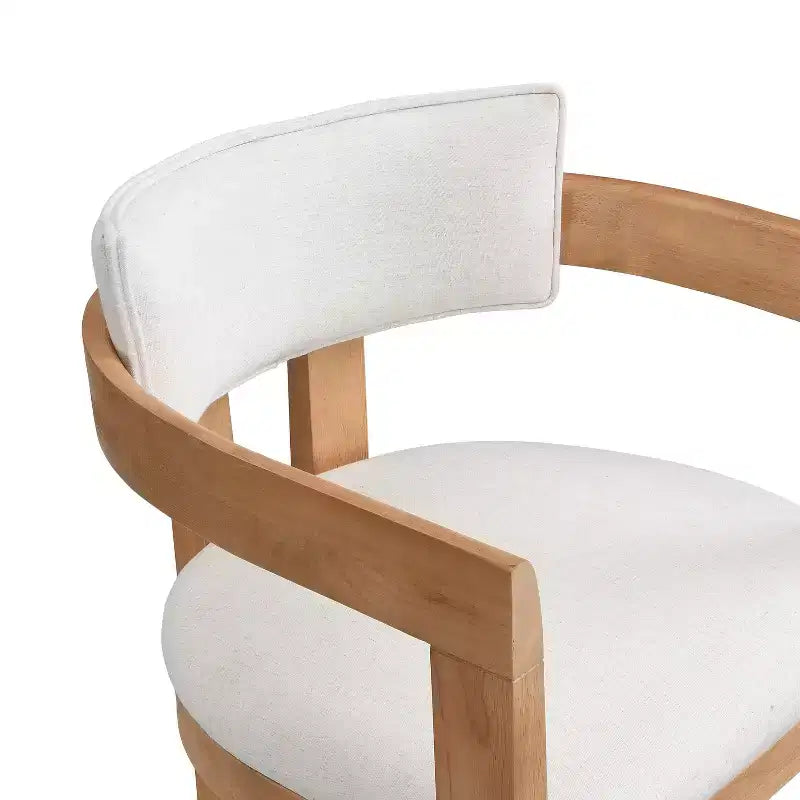 Tabouret de bar rembourré en hévéa Christopher Knight Home Peyton avec dossier ouvert incurvé (lot de 2)