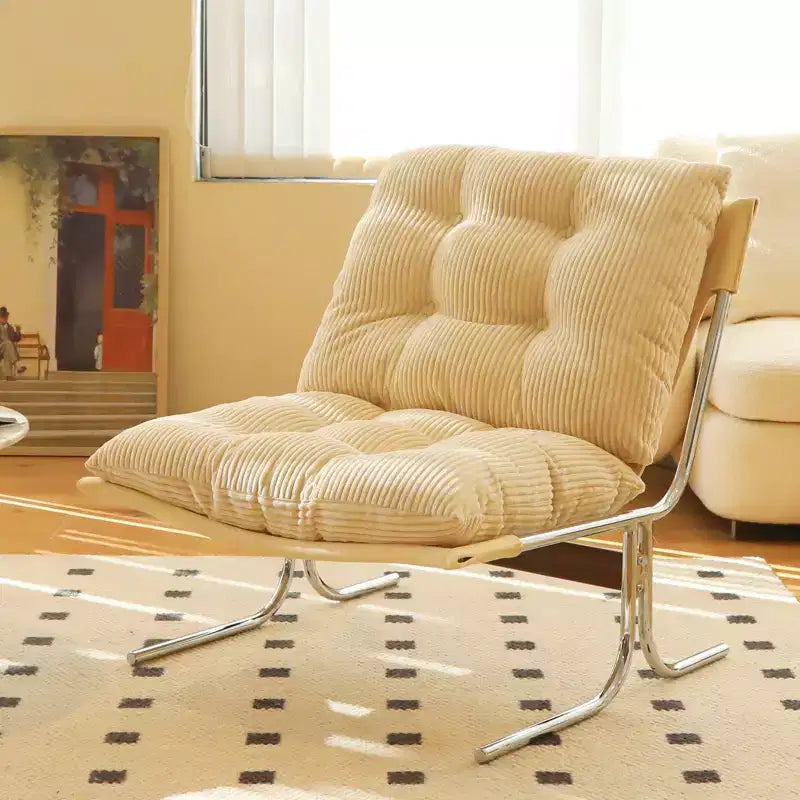 Fauteuil d'appoint moderne grand format pour salon et bureau à domicile - structure en métal chromé