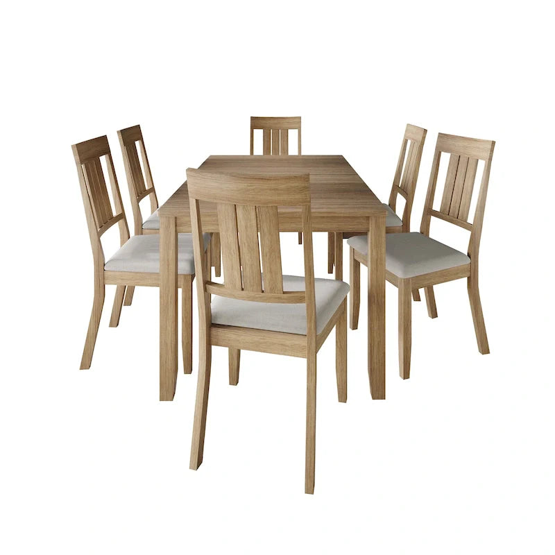 CraftPorch klassisches Esszimmer-Set aus Holz, 7-teilig