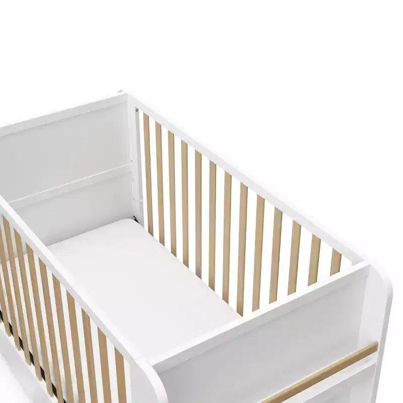 4-in-1-Umbaubett mit Schublade und abnehmbaren Bücherregalen, verstellbarer Lattenrost