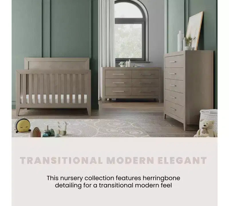 Child Craft Kieran kinderkamerset, 3-delig, met ledikant, dubbele ladekast en commode; inclusief 4-in-1 omvormbaar ledikant