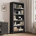 GustoWave 71 Zoll hohes Bücherregal mit verstellbaren Regalböden, 31.5 Zoll breit, Holzregal mit 5 Ebenen im Farmhouse-Stil, Vintage-Bücherregal